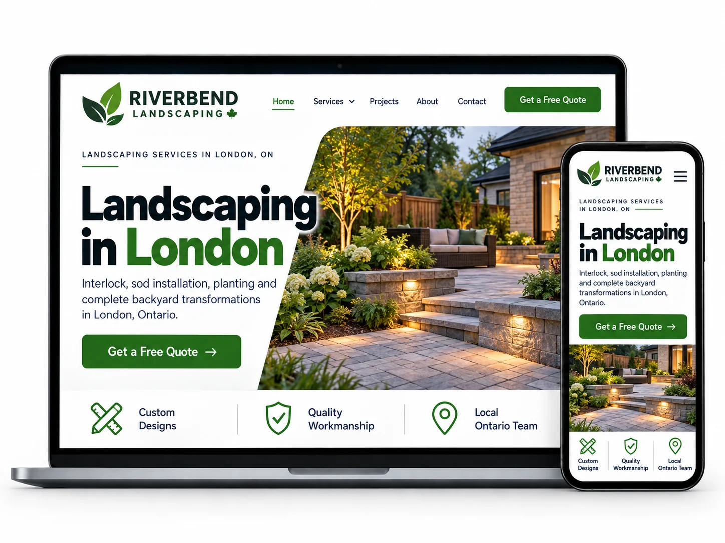 Riverbend Landscaping Landscaping website design concept