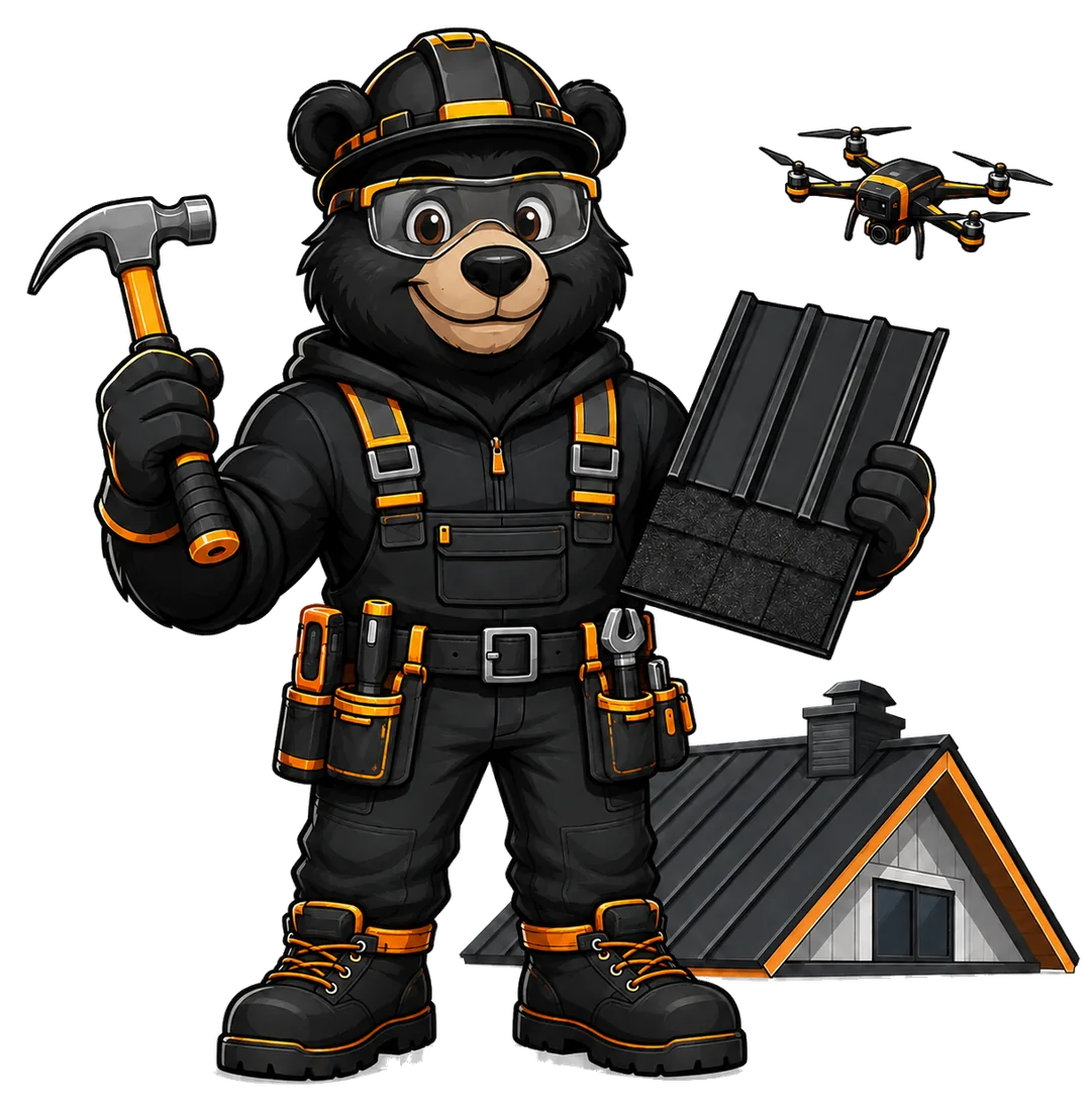 Bruno l’Ours mascotte toiture