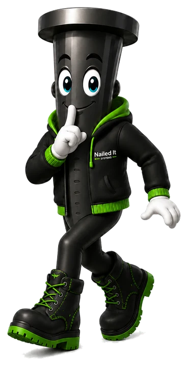 Mascotte Nailed It Systems - publicité réseaux sociaux