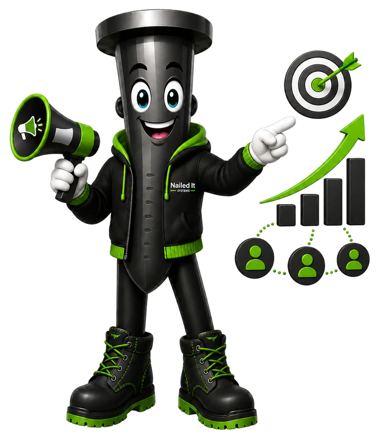 Mascotte publicité Nailed It Systems
