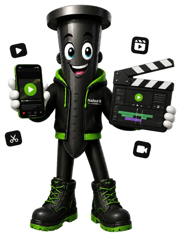 Mascotte Nailed It Systems pour entrepreneurs en aménagement extérieur