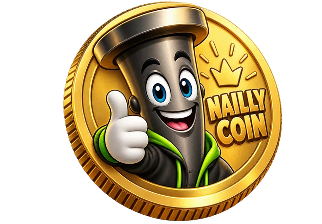 Nailly Coin gold reward token featuring Nailly giving a thumbs up